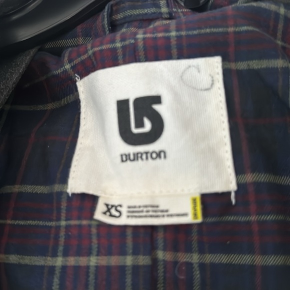 Burton Dry Ride Gray Flannel Lined Snap Zip Hooded Snow Boarding Vest Girls - Picture 5 of 8